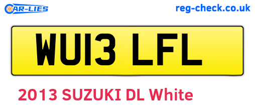 WU13LFL are the vehicle registration plates.
