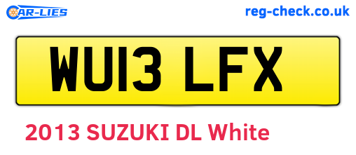 WU13LFX are the vehicle registration plates.