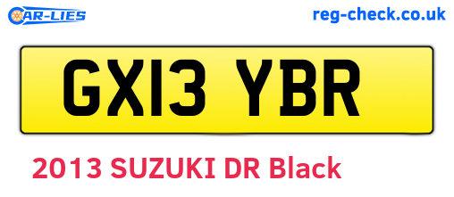 GX13YBR are the vehicle registration plates.