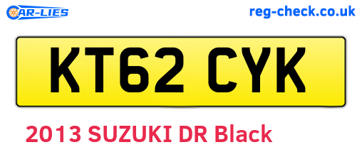 KT62CYK are the vehicle registration plates.