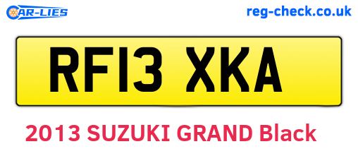 RF13XKA are the vehicle registration plates.
