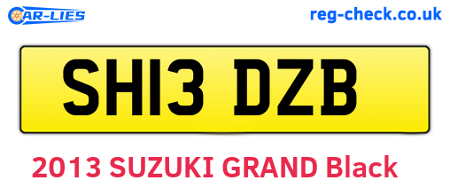SH13DZB are the vehicle registration plates.