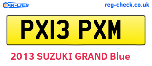PX13PXM are the vehicle registration plates.