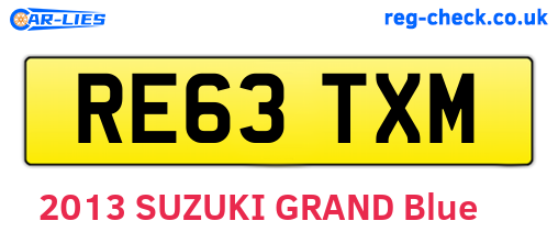 RE63TXM are the vehicle registration plates.