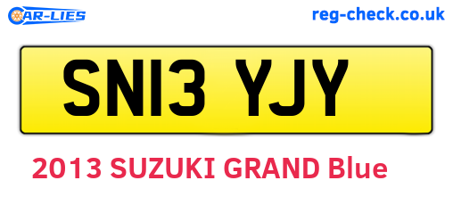 SN13YJY are the vehicle registration plates.