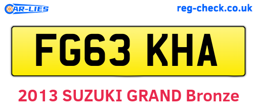 FG63KHA are the vehicle registration plates.