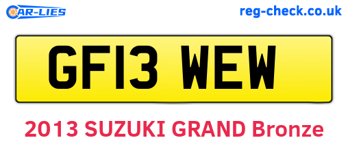GF13WEW are the vehicle registration plates.