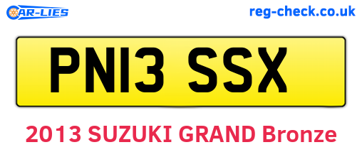PN13SSX are the vehicle registration plates.