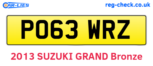 PO63WRZ are the vehicle registration plates.