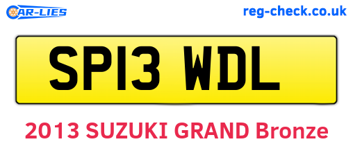 SP13WDL are the vehicle registration plates.