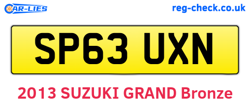 SP63UXN are the vehicle registration plates.