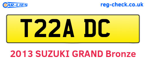 T22ADC are the vehicle registration plates.