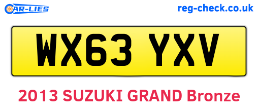 WX63YXV are the vehicle registration plates.