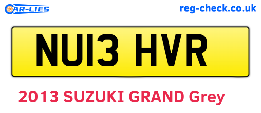 NU13HVR are the vehicle registration plates.