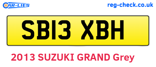 SB13XBH are the vehicle registration plates.