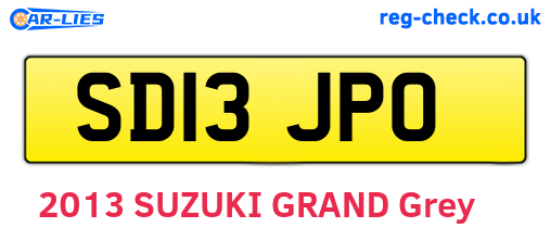 SD13JPO are the vehicle registration plates.