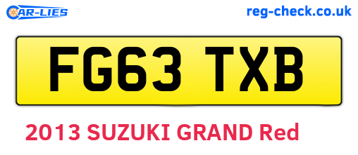FG63TXB are the vehicle registration plates.