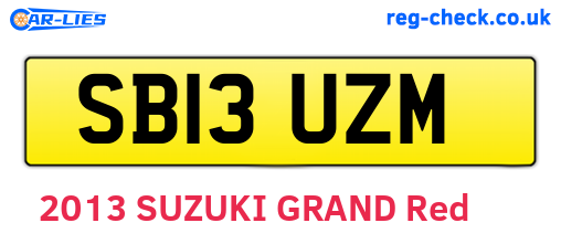 SB13UZM are the vehicle registration plates.