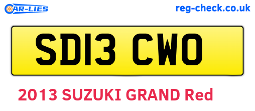 SD13CWO are the vehicle registration plates.