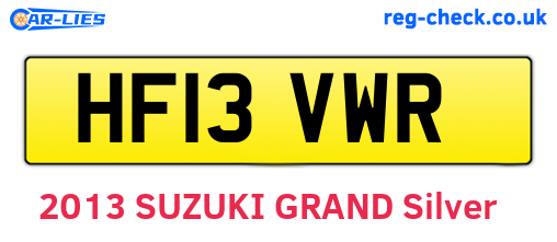 HF13VWR are the vehicle registration plates.