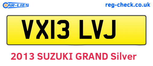 VX13LVJ are the vehicle registration plates.