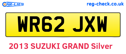 WR62JXW are the vehicle registration plates.