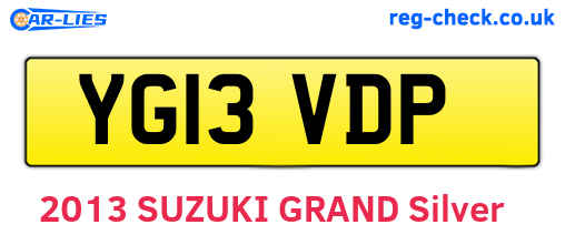 YG13VDP are the vehicle registration plates.