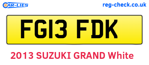 FG13FDK are the vehicle registration plates.