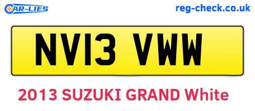 NV13VWW are the vehicle registration plates.