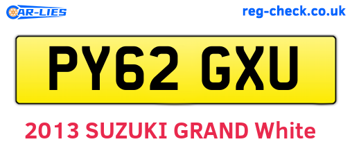 PY62GXU are the vehicle registration plates.