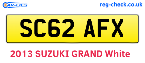 SC62AFX are the vehicle registration plates.