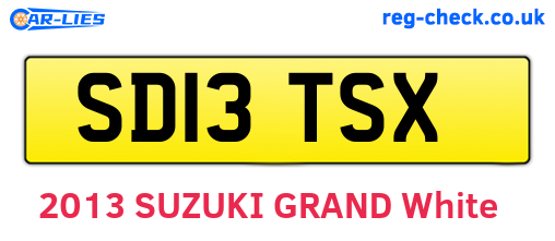 SD13TSX are the vehicle registration plates.