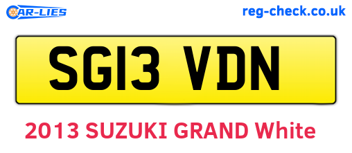 SG13VDN are the vehicle registration plates.