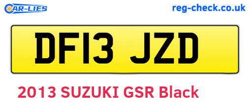 DF13JZD are the vehicle registration plates.