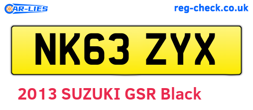 NK63ZYX are the vehicle registration plates.