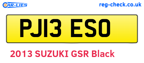 PJ13ESO are the vehicle registration plates.