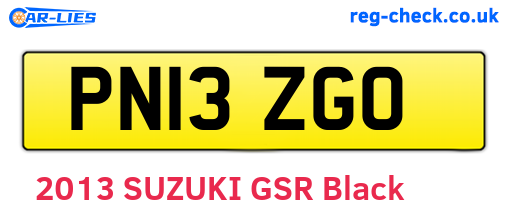 PN13ZGO are the vehicle registration plates.