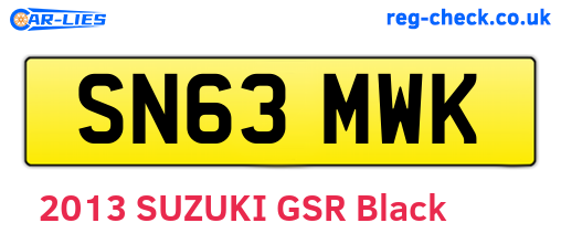 SN63MWK are the vehicle registration plates.