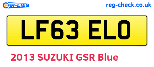 LF63ELO are the vehicle registration plates.