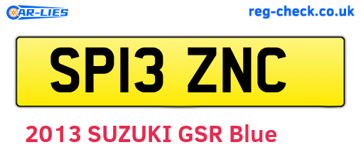 SP13ZNC are the vehicle registration plates.