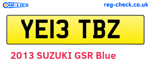 YE13TBZ are the vehicle registration plates.