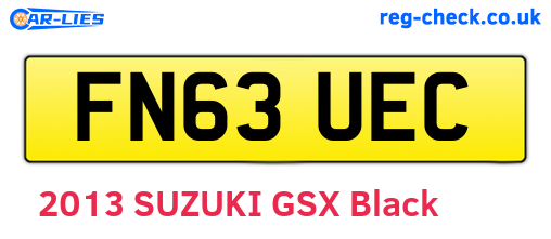 FN63UEC are the vehicle registration plates.