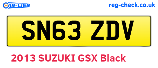 SN63ZDV are the vehicle registration plates.
