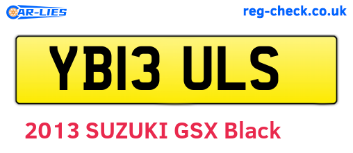 YB13ULS are the vehicle registration plates.