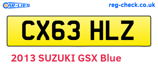 CX63HLZ are the vehicle registration plates.