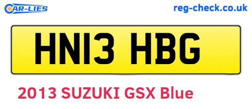 HN13HBG are the vehicle registration plates.