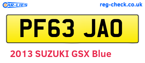 PF63JAO are the vehicle registration plates.