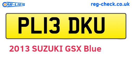 PL13DKU are the vehicle registration plates.