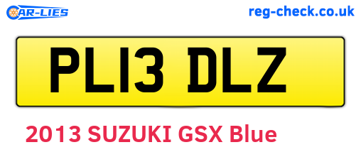PL13DLZ are the vehicle registration plates.