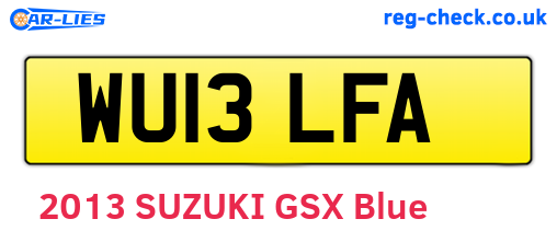 WU13LFA are the vehicle registration plates.